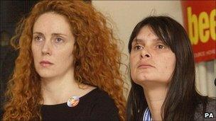 Sara Payne, right, with Rebekah Brooks