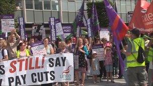 Social workers marching in Southampton
