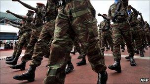 Soldiers from Ivory Coast's army, the Republican Forces of Ivory Coast (file image)