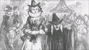 Anne Redferne and Chattox, accused of being Pendle witches