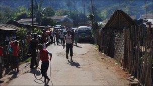 Children playing on a street in rural Madagascar (archive shot)