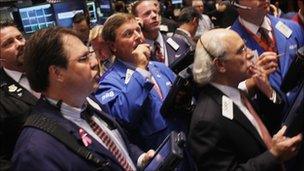 Traders at the New York stock exchange