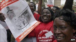 Women protest in Nairobi for greater parliamentary representation (archive shot)