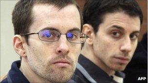 Picture of Shane Bauer (left) and Josh Fattal, released by Iran's state-run Press TV on 6 February 2011