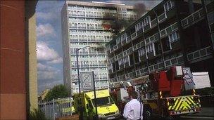 The fire at Lakanal House in Camberwell in July 2009
