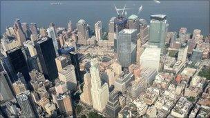 Aerial shot of Ground Zero