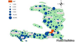 Haiti population map