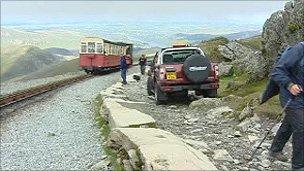 The vehicle was close to the Snowdon Railway line