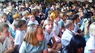 Children at Mile Oak Primary School near Brighton