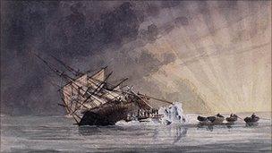 A painting of the HMS Terror