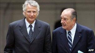 Dominique de Villepin and Jacques Chirac in 2007