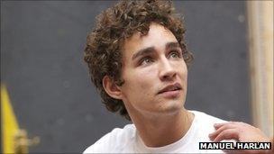 Robert Sheehan in rehearsals for The Playboy of the Western World (photo: Manuel Harlan)