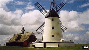 Lytham Windmill and former RNLI boathouse