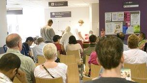 A hospital waiting room