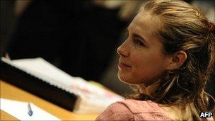 Amanda Knox in court in Perugia on 27 September 2011