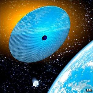 Artist's conception of space sunshield