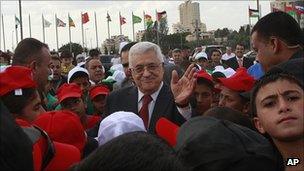Palestinian President Mahmoud Abbas in Ramallah. 1 Oct 2010
