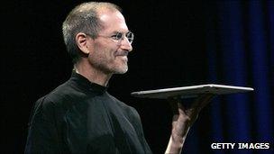 Steve Jobs with Macbook Air
