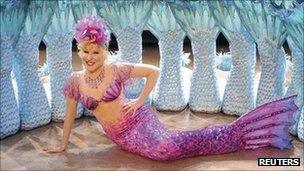 Bette Midler in her mermaid stage costume