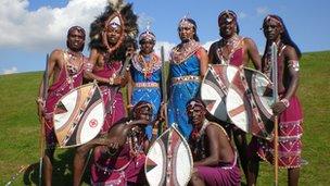 Maasai warrior troupe visits Poole - BBC News