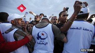 Ennahda closing campaign rally in Tunis, 21 October, 2011.
