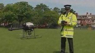 Police using the drone