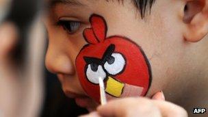 angry bird face painting