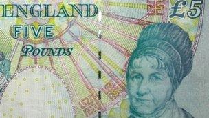 Elizabeth Fry on a £5 note