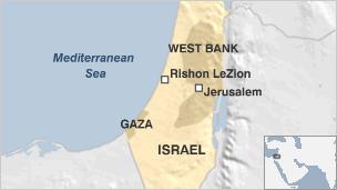 Map showing Israel