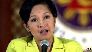 File image of Gloria Arroyo from May 2001