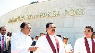 President Rajapaksa at Hambantota Port