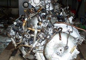 Rolls Royce Merlin engine, after steam cleaning