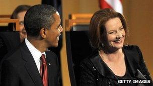 American President Barack Obama and Australian Prime Minister Julia Gillard