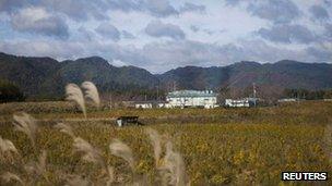 A deserted field in the exclusion zone around the Fukushima Daiichi nuclear plant