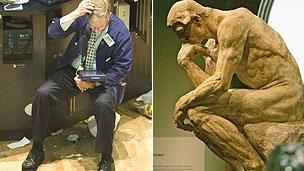 Stock market and Rodin's Thinker