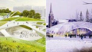 Designs one and two for Aberdeen's Union Terrace Gardens
