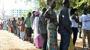 Gambians voting in Serrekunda, 24 November 2011