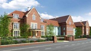 A computer generated image of the new care home to be built on the site of the former Linden House in Lymington
