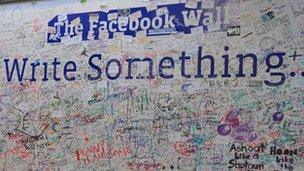 The Facebook "Wall" at the company's headquarters