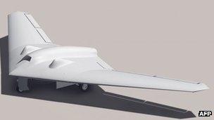 This undated handout image courtesy of Truthdowser, shows a rendition of a Lockheed Martin RQ-170 Sentinal drone