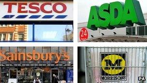 Tesco, Asda, Sainsbury's and Morrisons