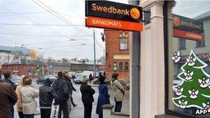 A Swedbank branch in Latvia