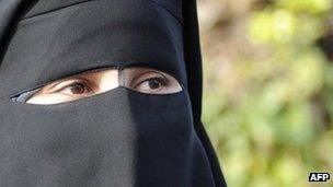Woman wearing niqab 8 December 2011