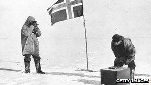 Roald Amundsen at the South Pole
