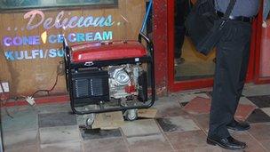 generator outside an ice cream parlour