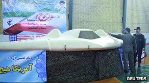 US surveillance drone on display in Iran