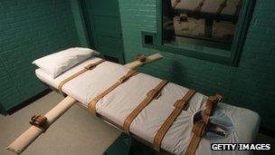 Chamber for lethal injections in Huntsville, Texas (file image)
