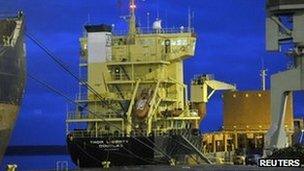 The Thor Liberty docked in Kotka, Finland, 21 December