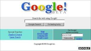 Google's original home page