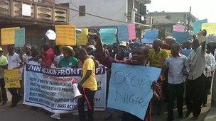 Marchers in Lagos - 3 January 2012